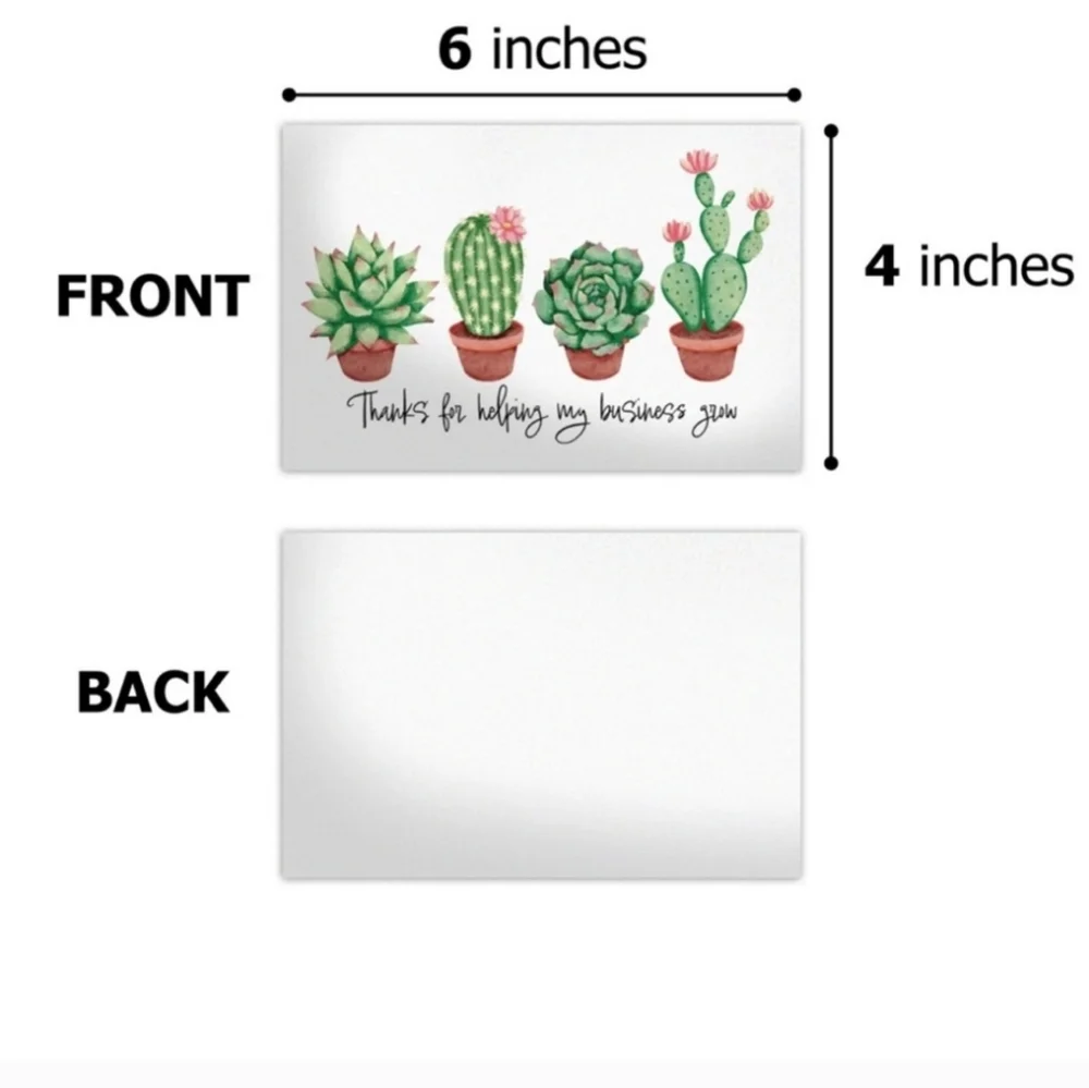 25 Thank you  Cards Captus Insert  cards 4 x 6 inch